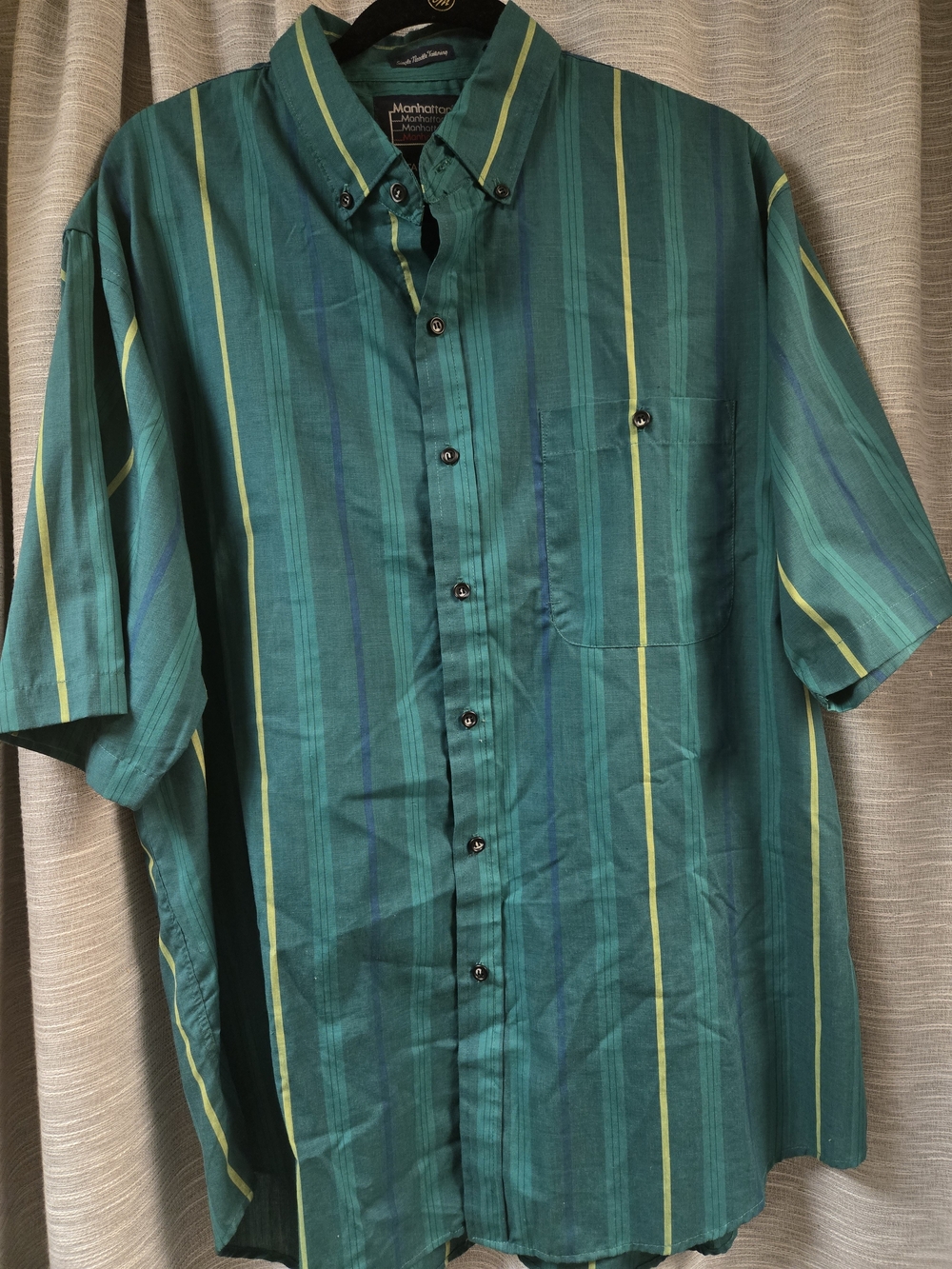 Mohawk Green Striped Short-Sleeve Button-Down Shirt